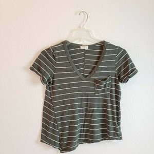 T.La Anthropologie Pocket Tee T-Shirt V-Neck XS